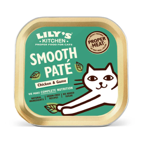 (激賞優惠: 正價$20) (新包裝 新配方) Lily's Kitchen Wet Food [Smooth Pate Chicken with Game] 無穀物主食餐盒 獵貓野味鍋 85g 綠 {原裝行貨} (EXP: 3月/2028)